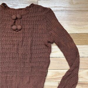 Vintage 40s 50s Brown Knit Women's Sweater